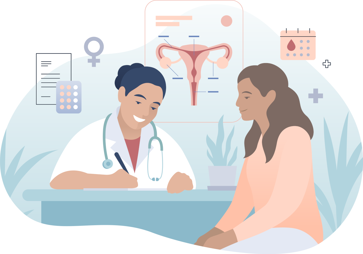 Doctor consulting with patient in a women’s health clinic